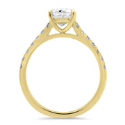 Elena Cushion Cut Diamond Set Band Engagement Ring Yellow Gold | Noah James Jewellery.