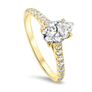Elena Pear Shape Diamond Set Band Engagement Ring Yellow Gold | Noah James Jewellery.