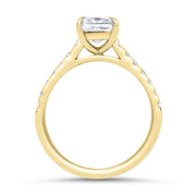 Elena Princess Cut Diamond Set Band Engagement Ring Yellow Gold | Noah James Jewellery.