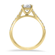 Elena Round Brilliant Cut Diamond Set Band Engagement Ring Yellow Gold | Noah James Jewellery.