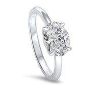 Thalia Oval Cut East West Claw Set Solitaire Engagement Ring Platinum | Noah James Jewellery.
