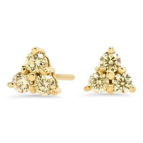 Maia Yellow Diamond Tri-Stud Earrings | Noah James Jewellery.