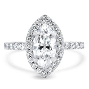 Adele Marquise Cut Moissanite and Lab Grown Diamond Halo Engagement Ring | Noah James Jewellery.