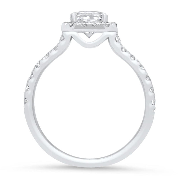 Adele Pear Shape Lab Grown Diamond Halo Engagement Ring | Noah James Jewellery.