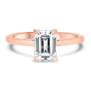 Celeste Emerald Cut Moissanite Solitaire Engagement Ring | Noah James Jewellery.