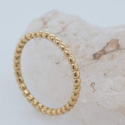 Anais Gold Bead Stacking Ring | Noah James Jewellery.