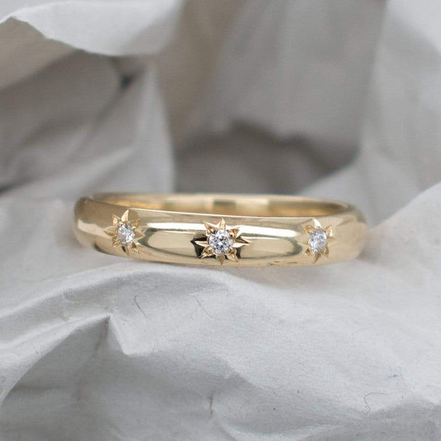 Ursa Diamond Set Starburst Ring | Noah James Jewellery.