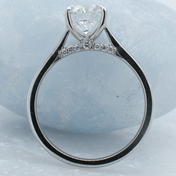 BESPOKE ENGAGEMENT RING WITH DIAMOND SET BRIGE | Noah James Jewellery.