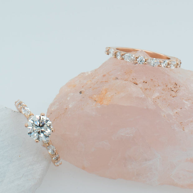 BESPOKE ENGAGEMENT RING WITH MARQUISE AND ROUND SHOULDERS | Noah James Jewellery.