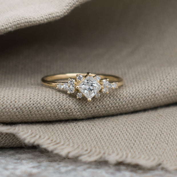 Noah James Jewellers Manchester Bespoke Gallery BESPOKE FLORAL ENGAGEMENT AND WEDDING RING SET Lab Grown Diamond Moissanite