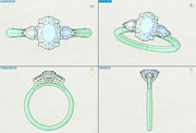 Noah James Jewellers Manchester Bespoke Gallery BESPOKE OVAL AND PEAR SHAPE ENGAGEMENT RING Lab Grown Diamond Moissanite