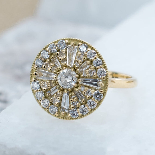 Noah James Jewellers Manchester Bespoke Gallery BESPOKE SUNBURST DIAMOND ENGAGEMENT RING Lab Grown Diamond Moissanite