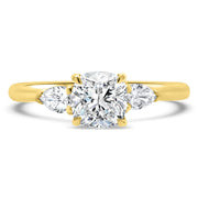 Flora Cushion Cut and Pear Shape Engagement Ring Platinum | Noah James Jewellery.