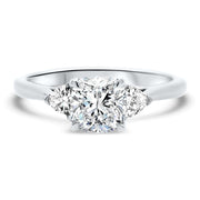 Aquila Cushion Cut and Trilliant Cut Engagement Ring Platinum | Noah James Jewellery.