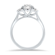 Aquila Round Brilliant and Trilliant Cut Engagement Ring Platinum | Noah James Jewellery.