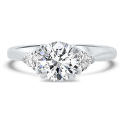 Aquila Round Brilliant and Trilliant Cut Engagement Ring Platinum | Noah James Jewellery.