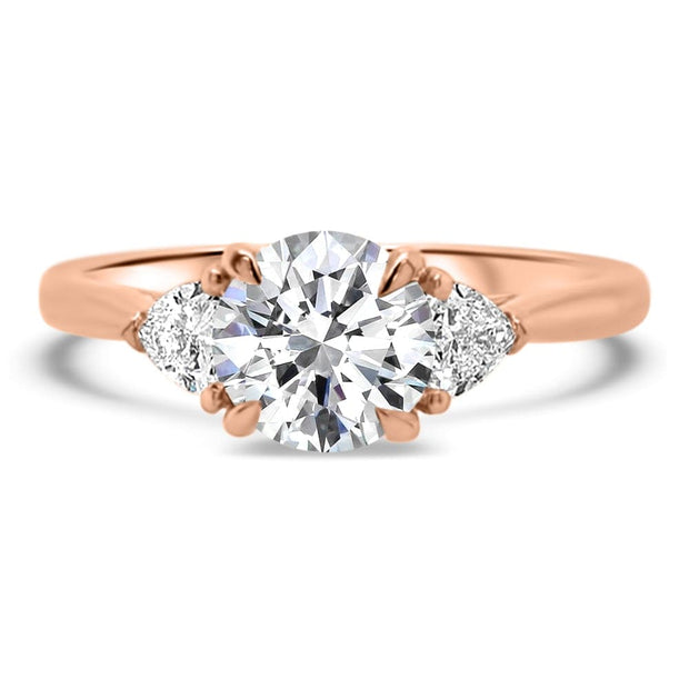 Aquila Round Brilliant and Trilliant Cut Engagement Ring Yellow Gold | Noah James Jewellery.