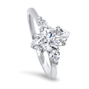 Flora Marquise Cut and Pear Shape Engagement Ring Platinum | Noah James Jewellery.