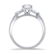 Iris Emerald Cut and Tapered Baguette Engagement Ring Platinum | Noah James Jewellery.