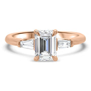 Iris Emerald Cut and Tapered Baguette Engagement Ring Yellow Gold | Noah James Jewellery.