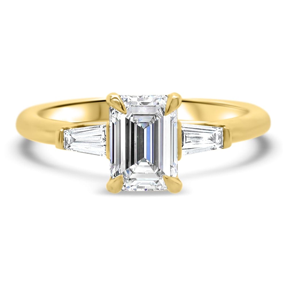 Emerald Cut Three Stone Engagement Ring Emerald Cut Diamond - Etsy