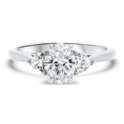 Aquila Oval Cut and Trilliant Cut Engagement Ring Platinum | Noah James Jewellery.