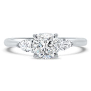 Flora Cushion Cut and Pear Shape Engagement Ring Platinum | Noah James Jewellery.