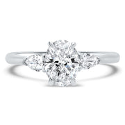 Flora Oval Cut and Pear Shape Engagement Ring Platinum | Noah James Jewellery.