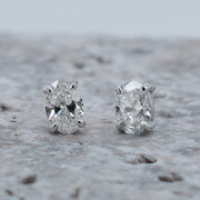 Noah James Jewellers Manchester In Stock Earring Celeste Oval Claw Set Lab-Grown Diamond Earrings 1.00ct 18ct White Gold Lab Grown Diamond Moissanite