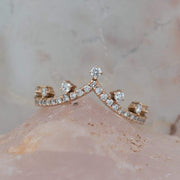 Aurora Rose Gold Wishbone Crown Ring | Noah James Jewellery.