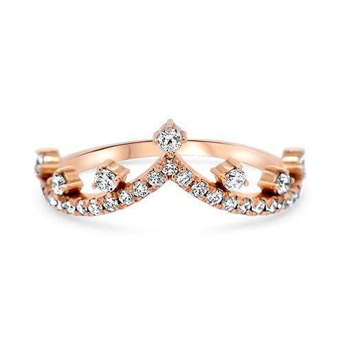Aurora Rose Gold Wishbone Crown Ring | Noah James Jewellery.
