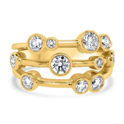 Isla Yellow Gold and Platinum Diamond Scatter Ring | Noah James Jewellery.