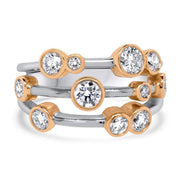 Isla Rose Gold and Platinum Diamond Scatter Ring | Noah James Jewellery.