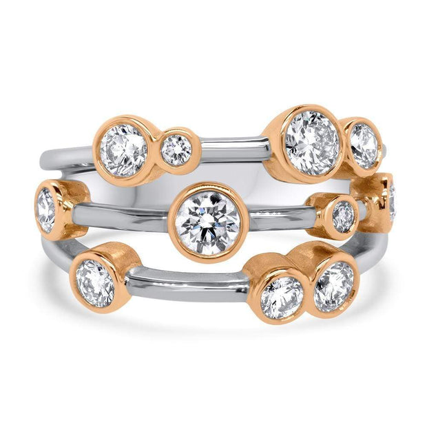 Isla Rose Gold and Platinum Diamond Scatter Ring | Noah James Jewellery.