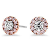 Pink Diamond Halo Earrings | Noah James Jewellery.