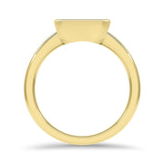 Rosa Emerald Cut East West Rubover Solitaire Engagement Ring Yellow Gold | Noah James Jewellery.