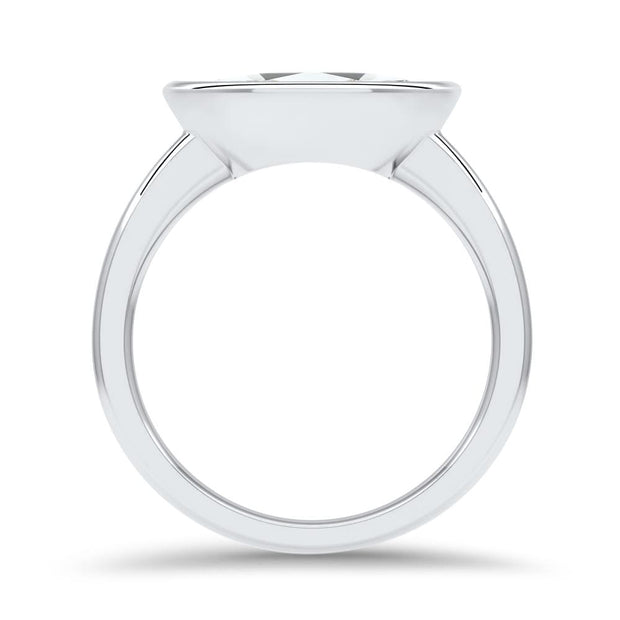 Rosa Marquise Cut East West Rubover Solitaire Engagement Ring Platinum | Noah James Jewellery.