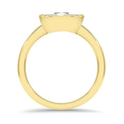 Rosa Oval Cut East West Rubover Solitaire Engagement Ring Yellow Gold | Noah James Jewellery.