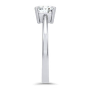 Thalia Emerald Cut East West Claw Set Solitaire Engagement Ring Platinum | Noah James Jewellery.