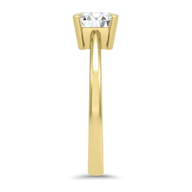 Thalia Emerald Cut East West Claw Set Solitaire Engagement Ring Yellow Gold | Noah James Jewellery.