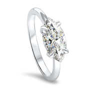 Thalia Marquise Cut East West Claw Set Solitaire Engagement Ring Platinum | Noah James Jewellery.