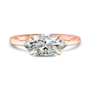 Thalia Marquise Cut East West Claw Set Solitaire Engagement Ring Platinum | Noah James Jewellery.