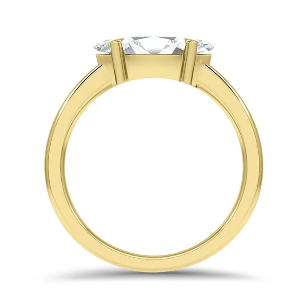 Thalia Marquise Cut East West Claw Set Solitaire Engagement Ring Yellow Gold | Noah James Jewellery.