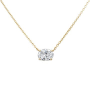 Thalia Oval Cut Claw Set Pendant White Gold | Noah James Jewellery.