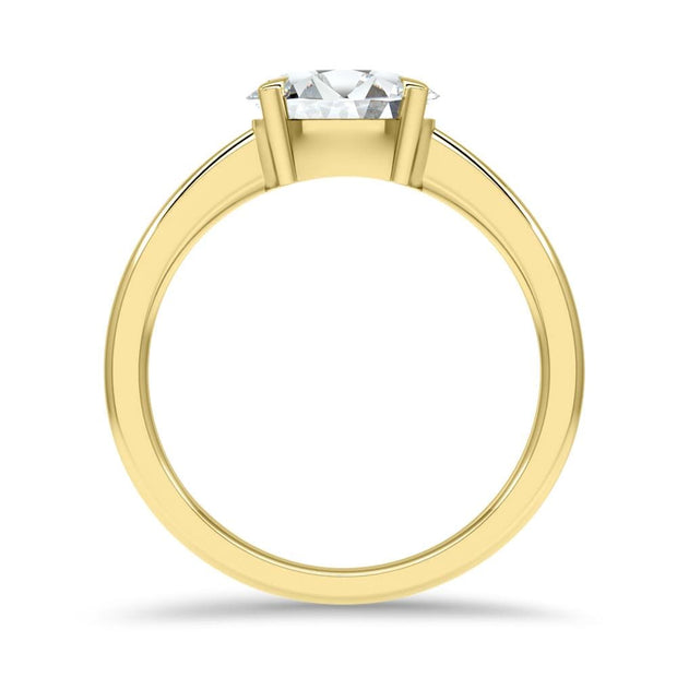 Thalia Oval Cut East West Claw Set Solitaire Engagement Ring Yellow Gold | Noah James Jewellery.